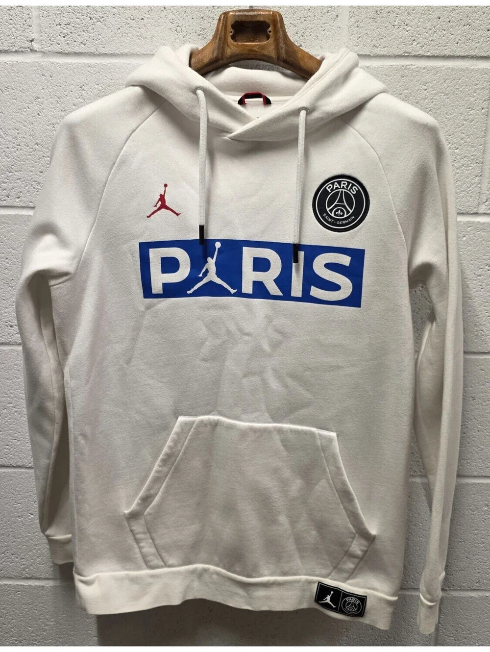 Jordan x Paris Saint-Germain Fleece Pullover Hoodie Paname White M 22x31